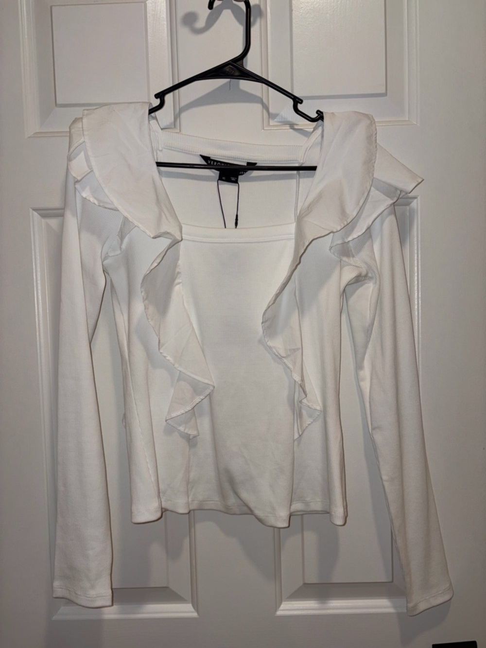 Veronica Beard White Long Sleeve Gidea Ruffled Poplin Shirt NWT - Picture 2 of 8